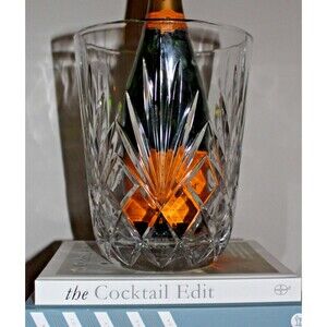 Vintage Tuscany Cut Crystal Ice Bucket Wine Champagne Chiller Heavy Cut Glass
